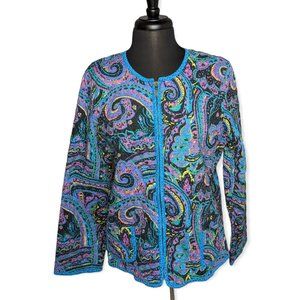 Pour Elle Quilted Paisley Reversable Zip Down Jacket Size XL
